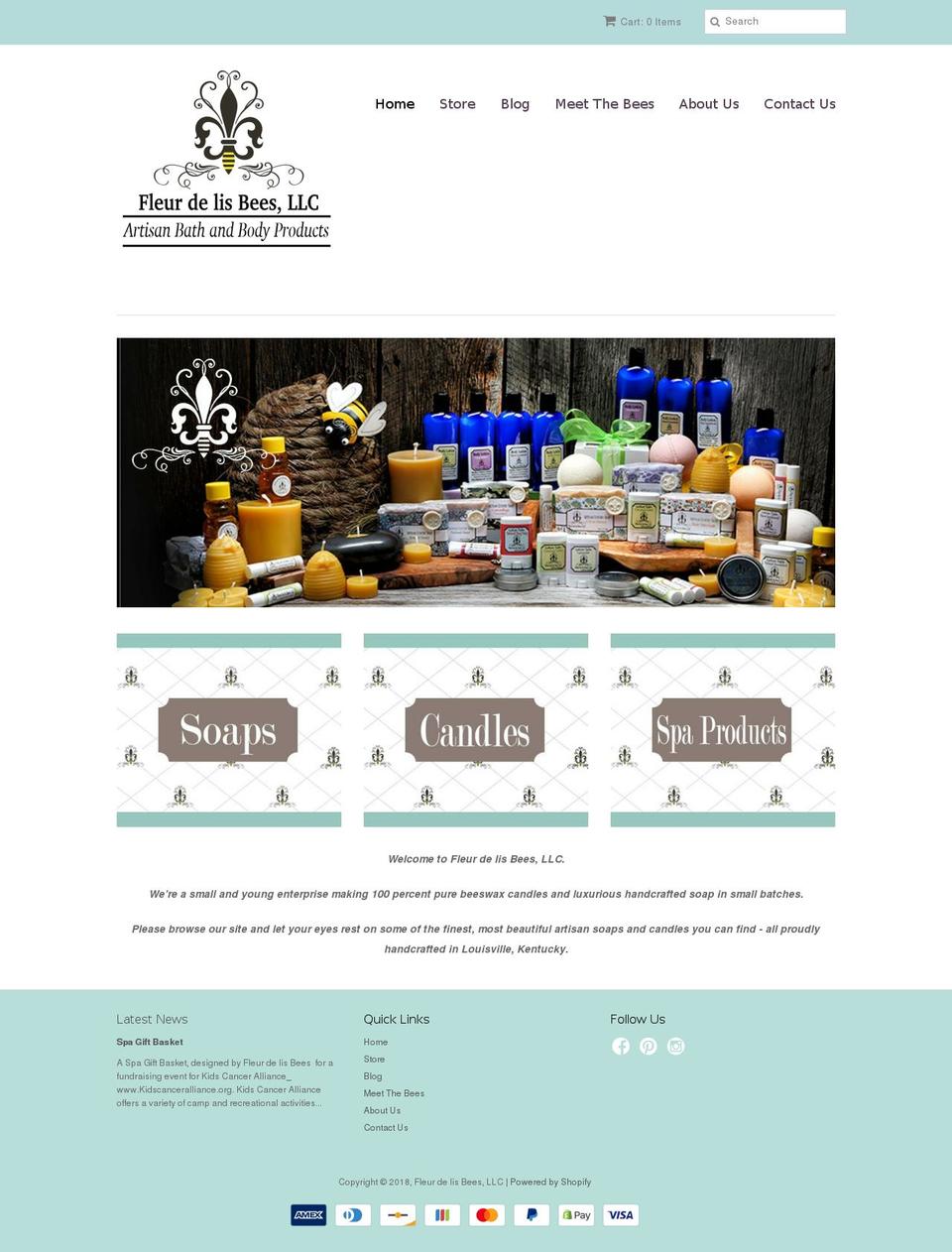 fleurdelisbees.com shopify website screenshot