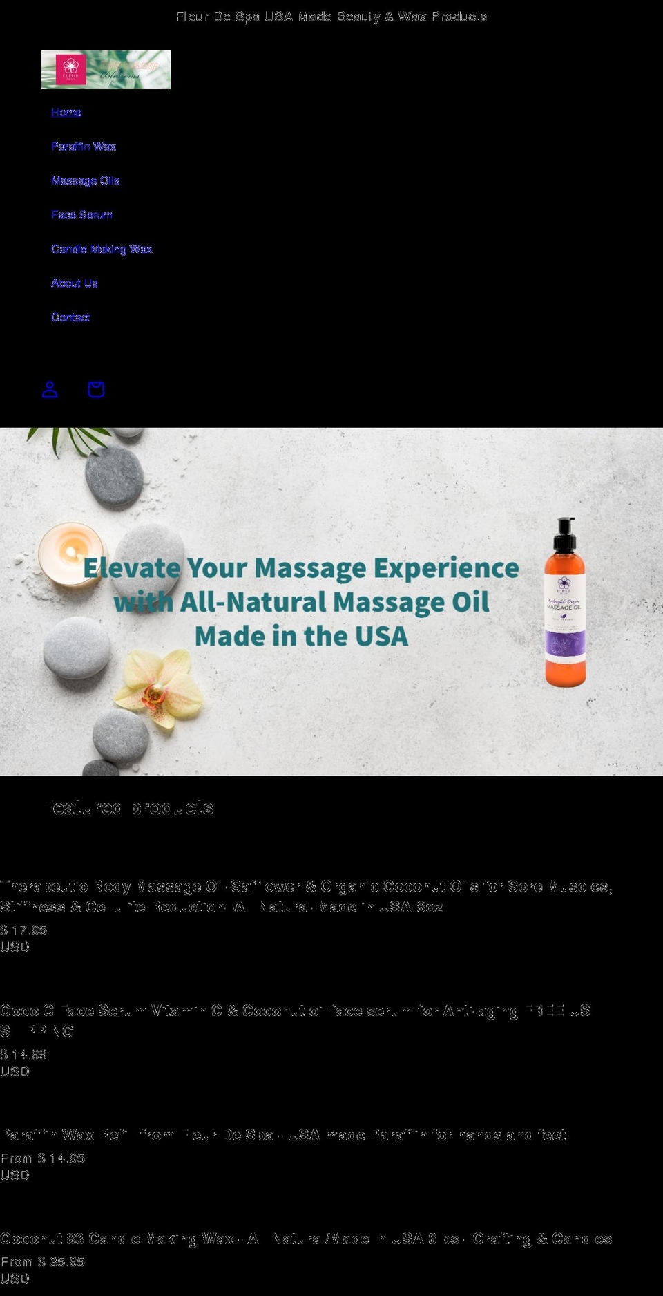 fleurdespa.com shopify website screenshot