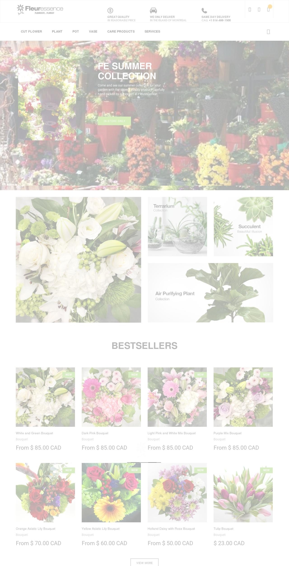 fleuressence.ca shopify website screenshot