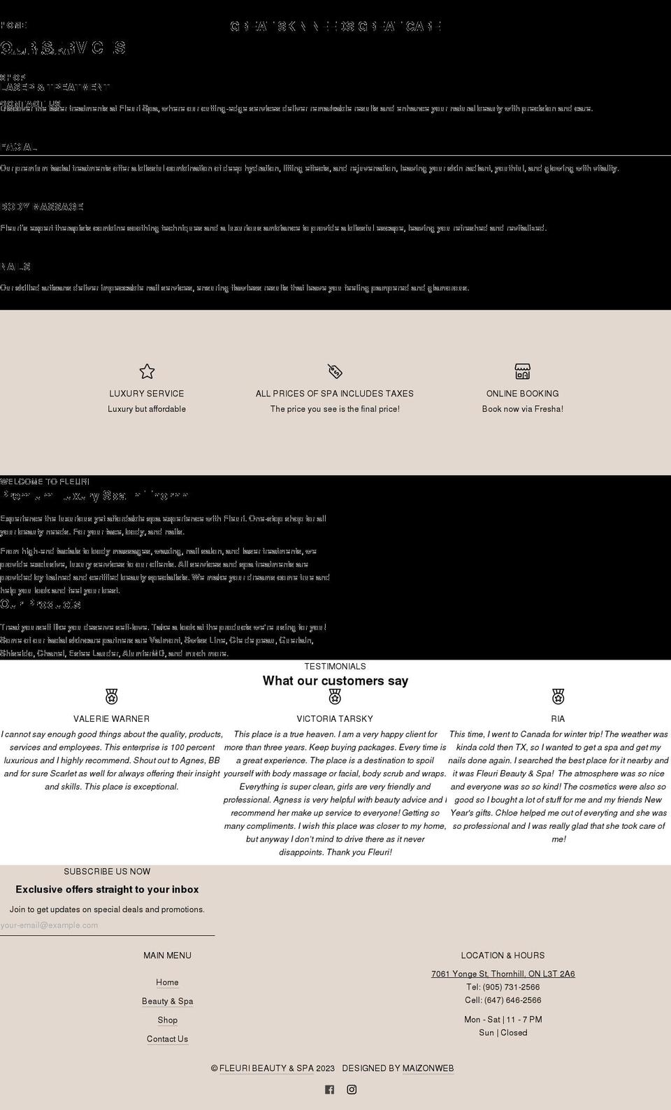 fleuri.ca shopify website screenshot