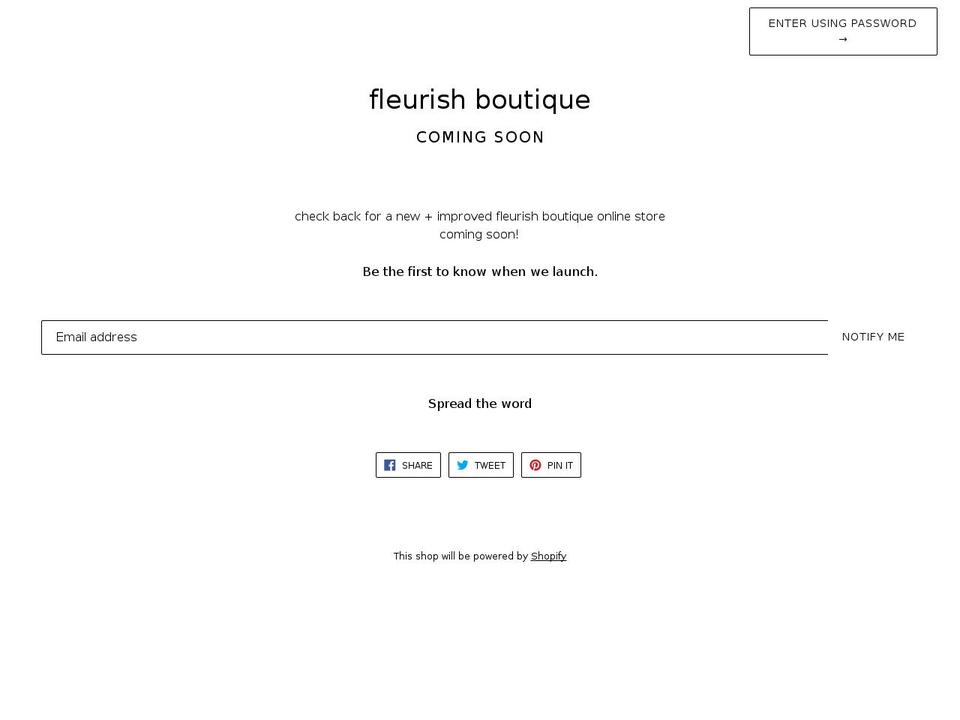 fleurishboutique.com shopify website screenshot