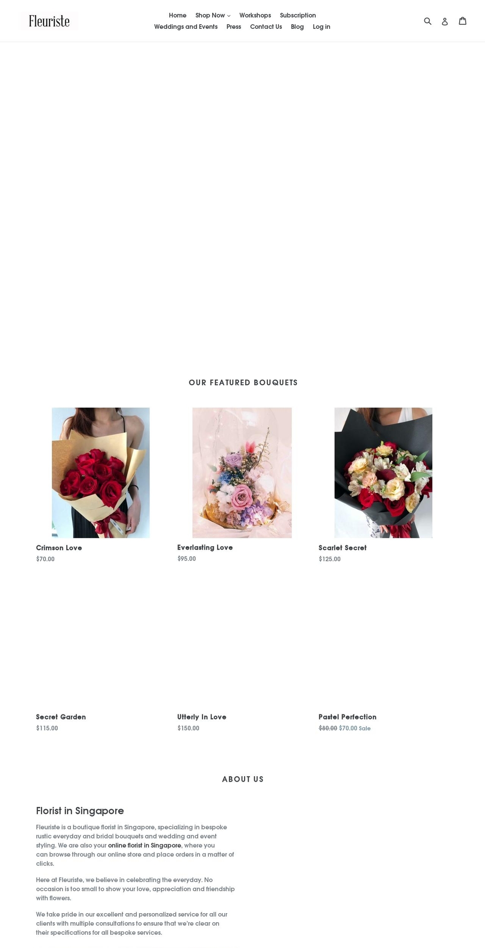 fleuriste.sg shopify website screenshot