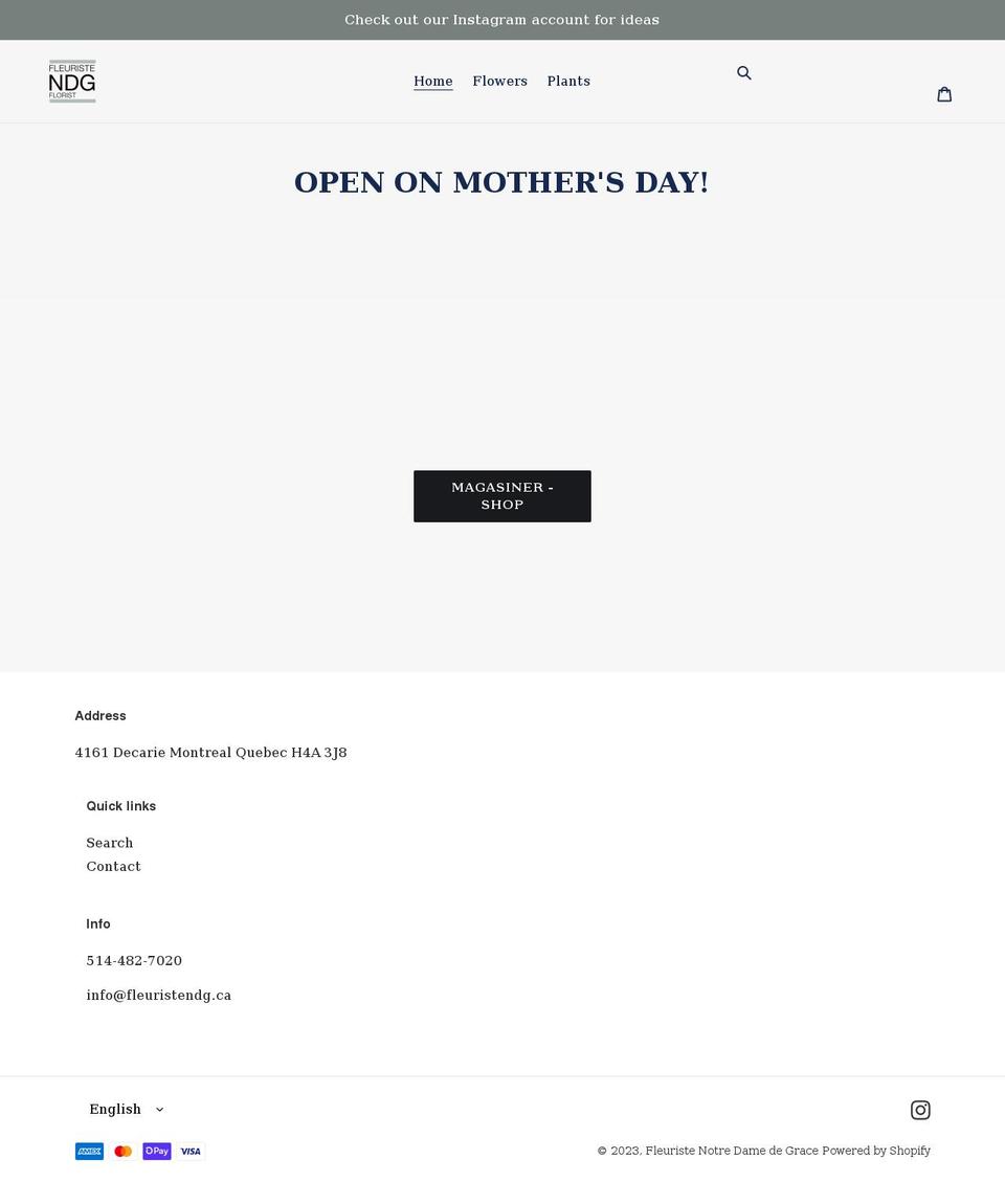 fleuristendg.ca shopify website screenshot