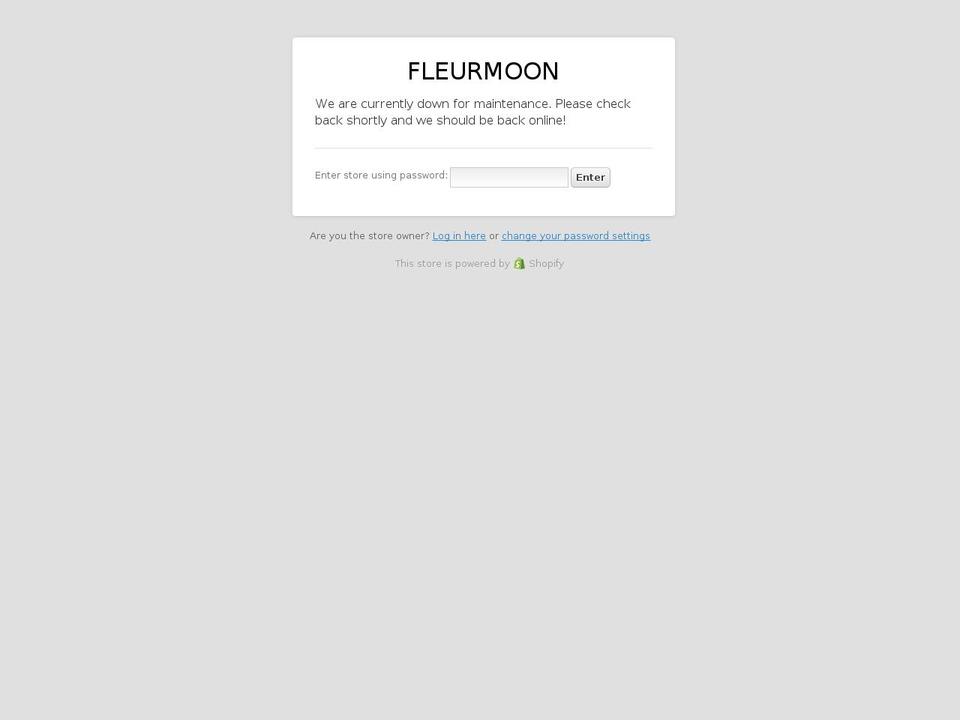 fleurmoon.com shopify website screenshot