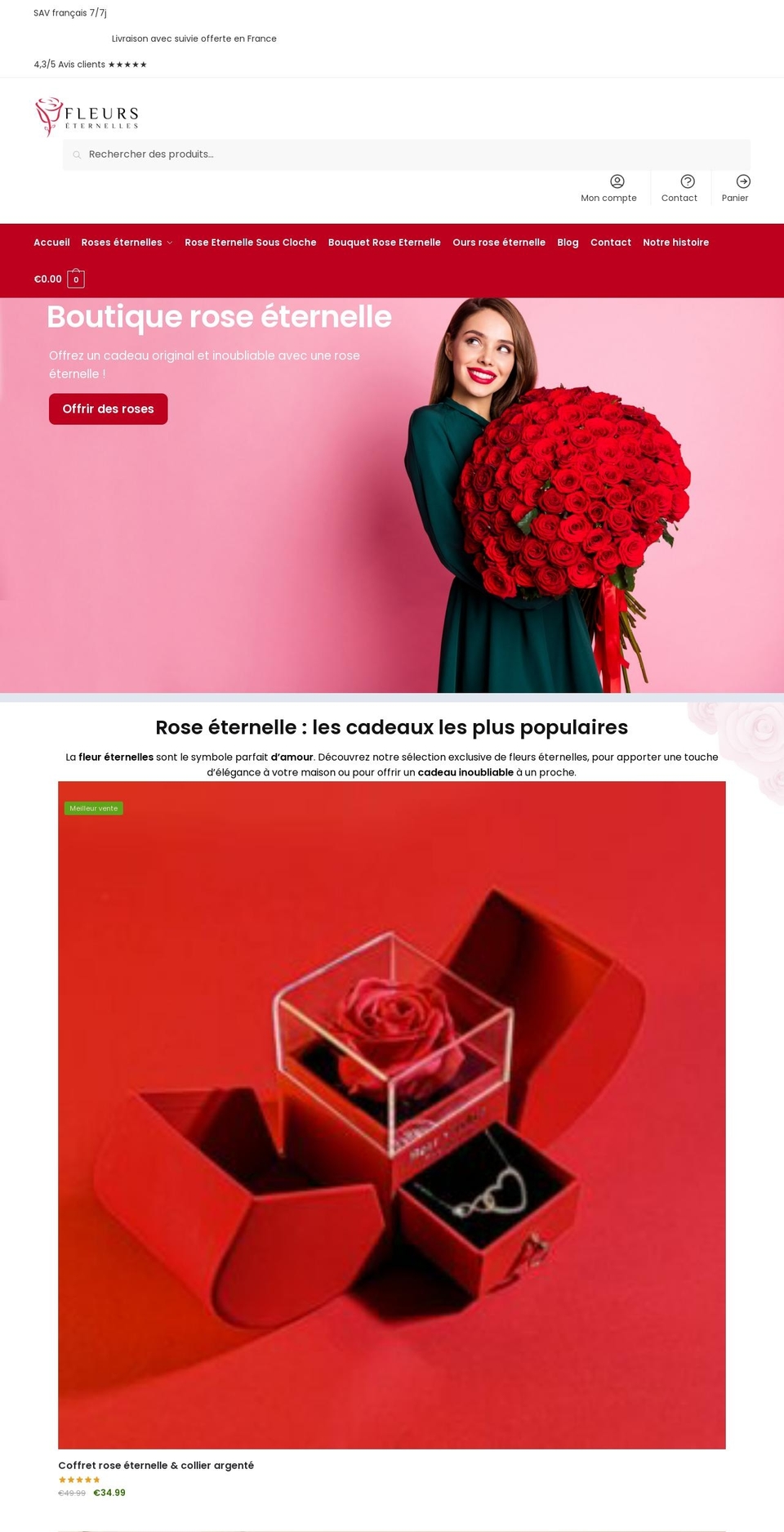 fleurs-eternelles.fr shopify website screenshot