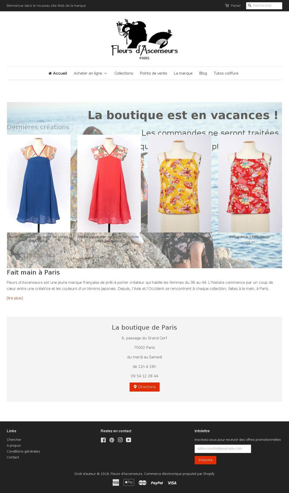 fleursdascenseurs-eshop.com — Shopify storefront screenshot
