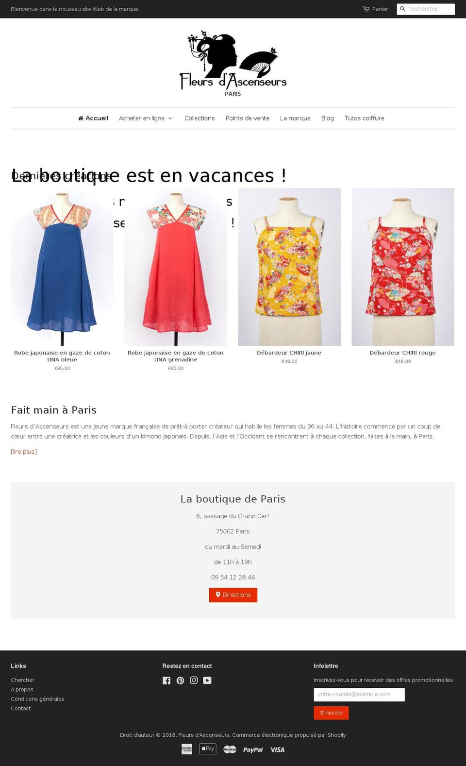 fleursdascenseurs.com shopify website screenshot