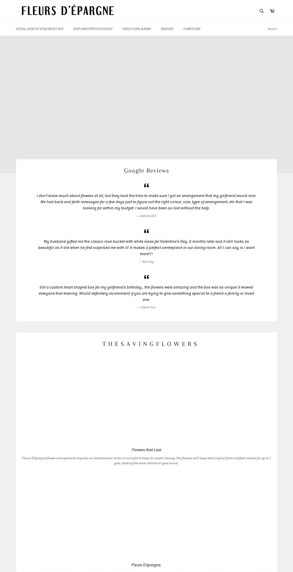 fleursdepargne.com — Shopify storefront screenshot