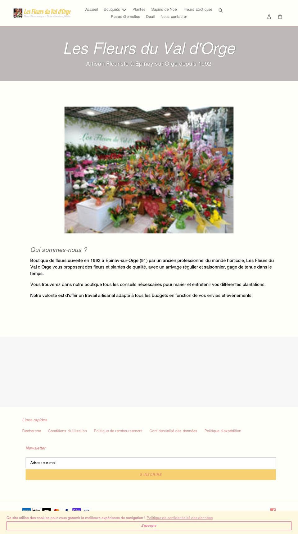 fleursduvaldorge.com shopify website screenshot