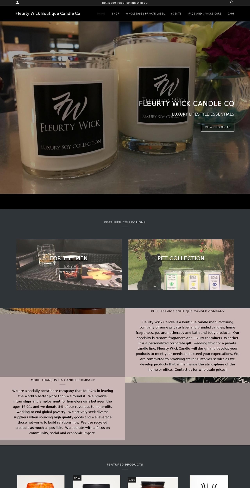 fleurtywick.com shopify website screenshot
