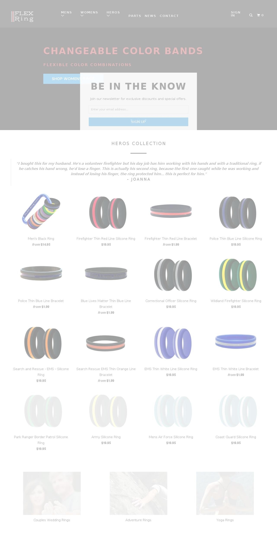 flex-rings.com shopify website screenshot