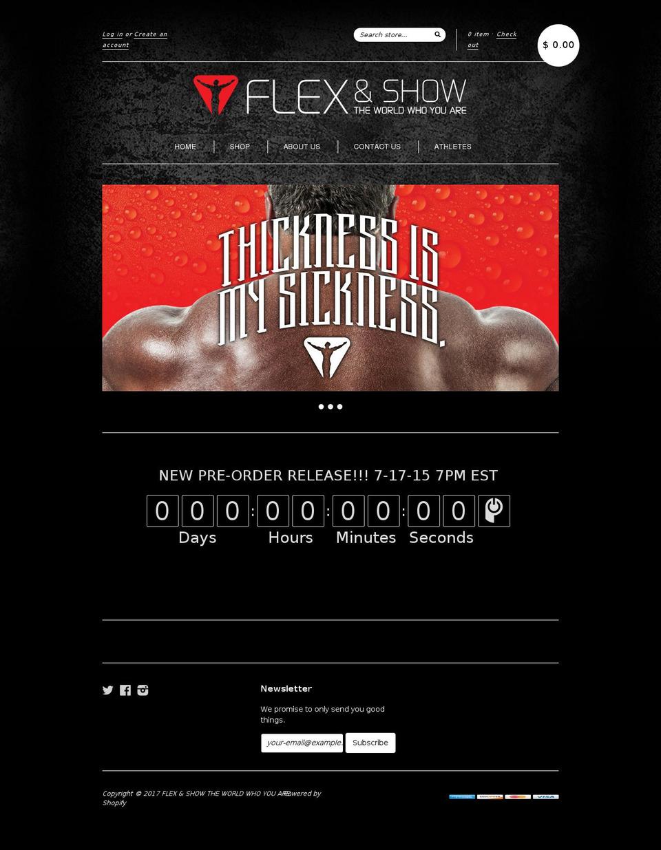 flexandshowtheworld.com shopify website screenshot