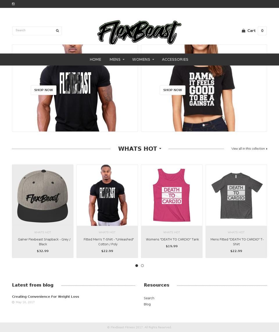 polaris Shopify theme site example flexbeastfitness.com