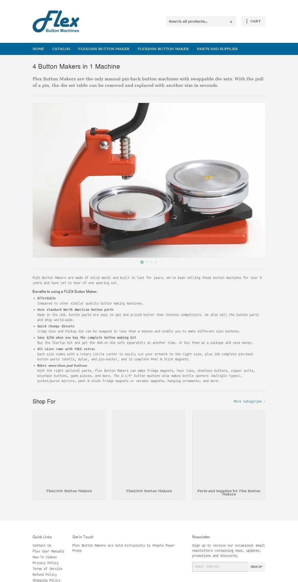 flexbuttonmakers.com shopify website screenshot