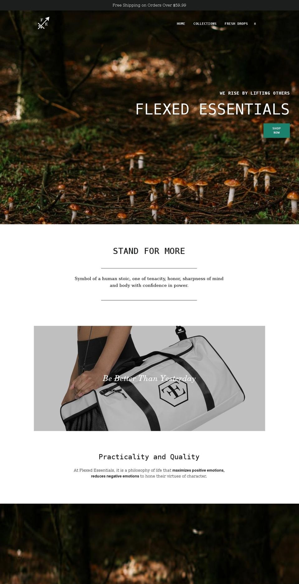 flexedessentials.com shopify website screenshot