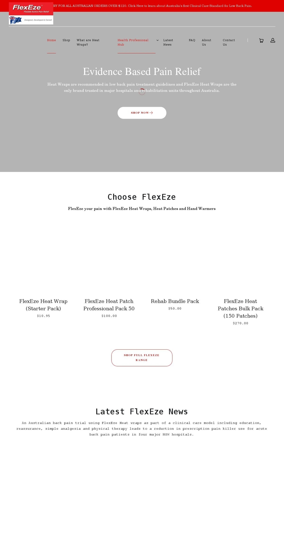 flexeze.com.au shopify website screenshot