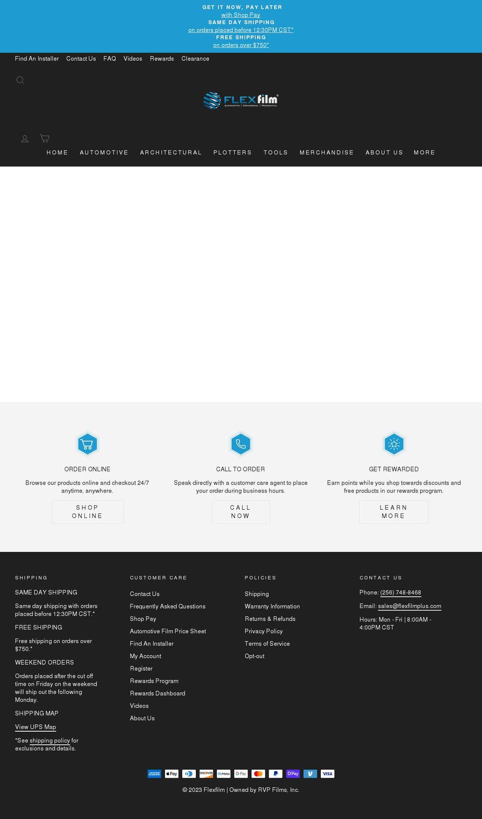 flexfilmstore.com — Shopify storefront screenshot