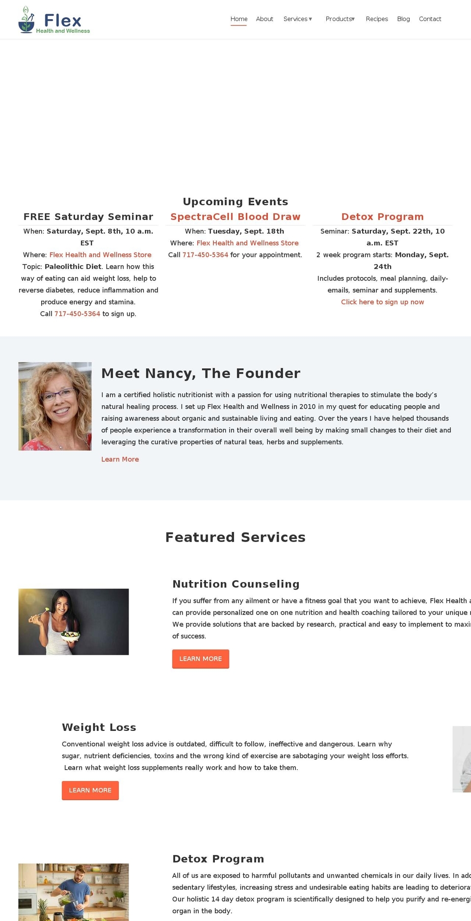 flexhealthandwellness.com — Shopify storefront screenshot