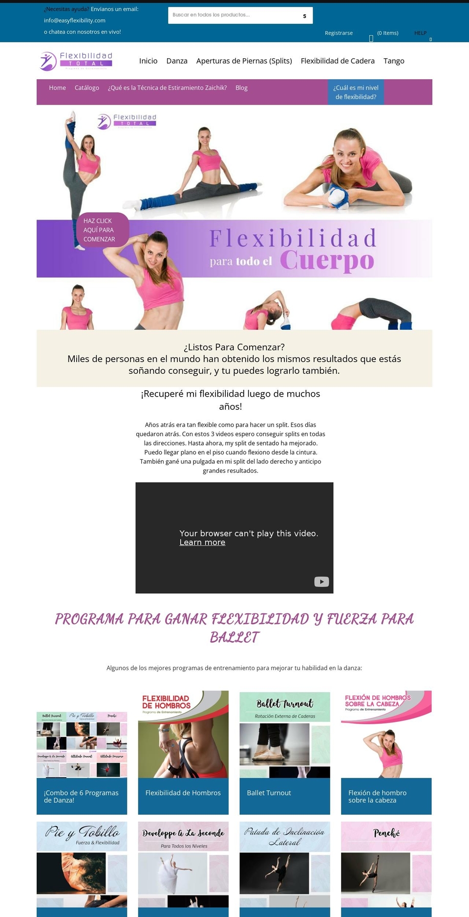 flexibilidadtotal.com — Shopify storefront screenshot
