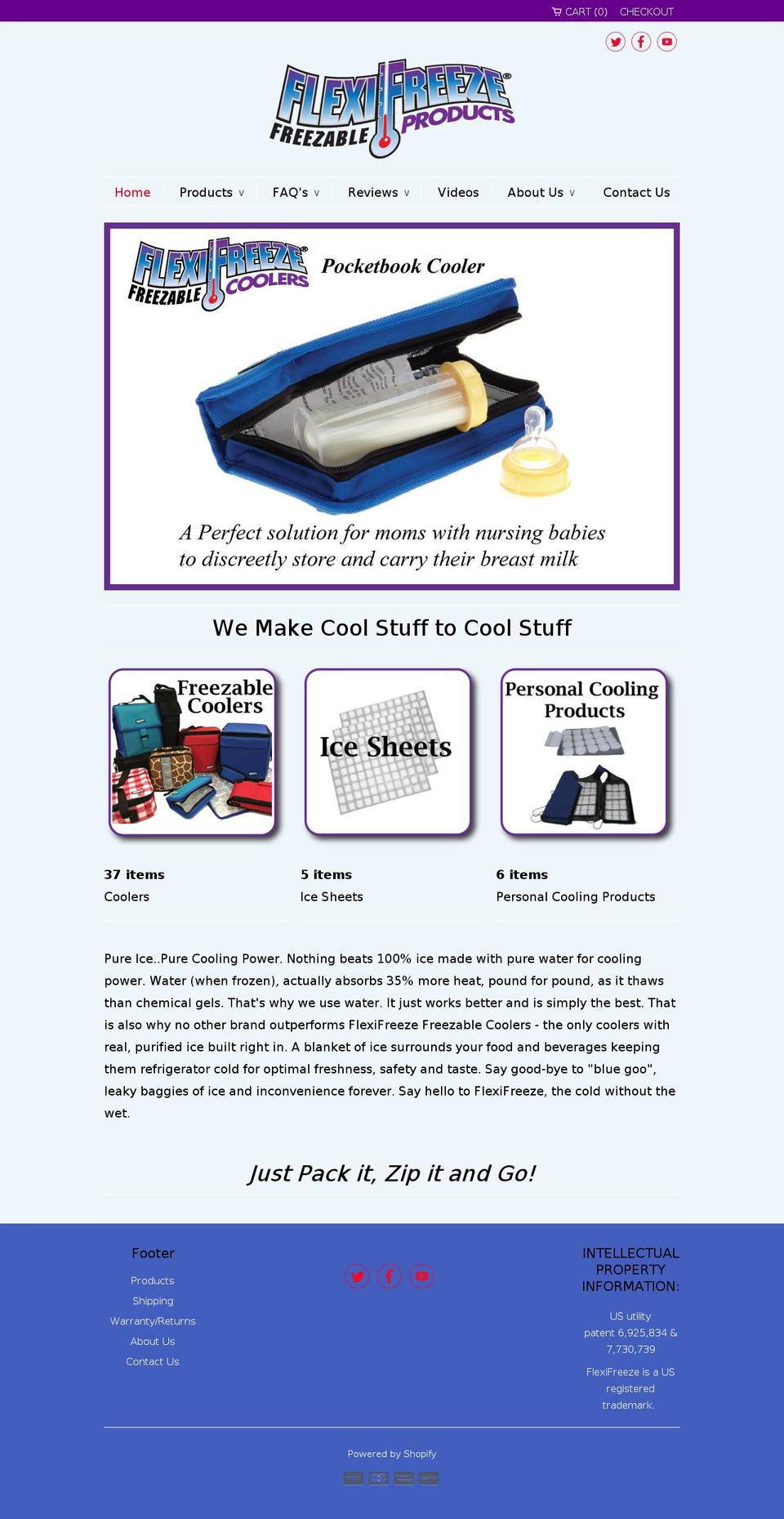 flexifreeze.com shopify website screenshot