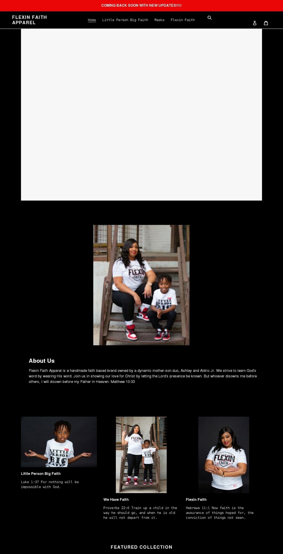 flexinfaithapparel.com shopify website screenshot