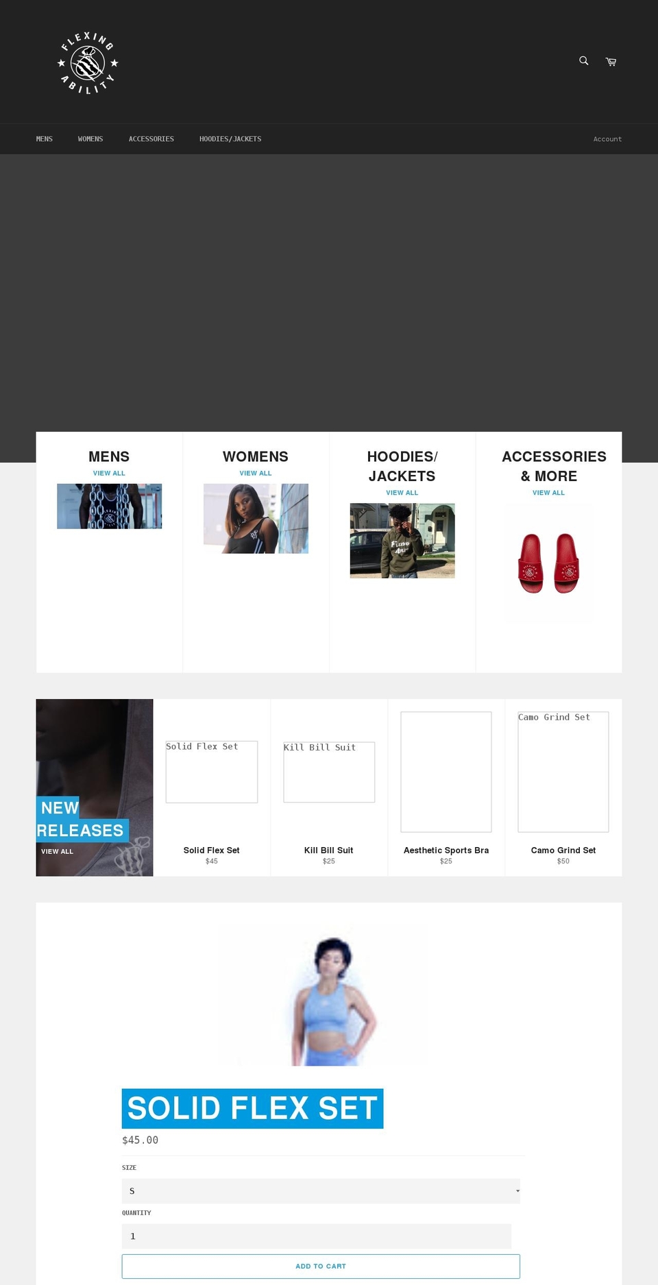 flexingability.com — Shopify storefront screenshot