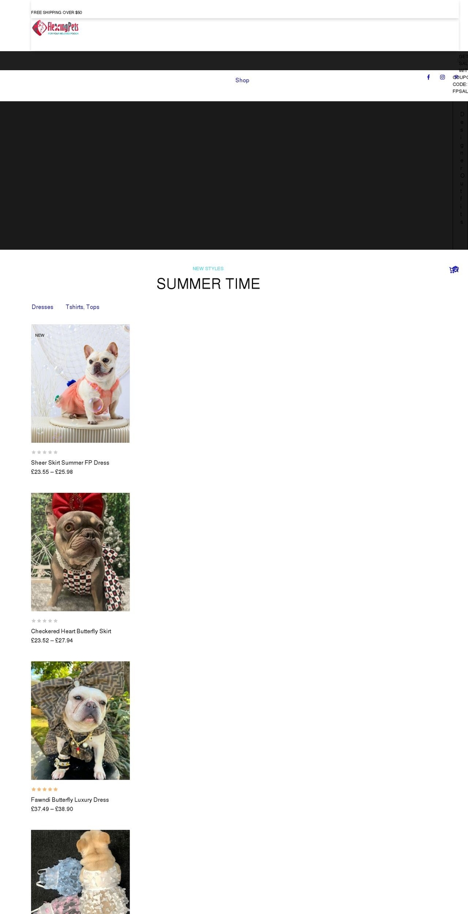 flexingpets.com — Shopify storefront screenshot