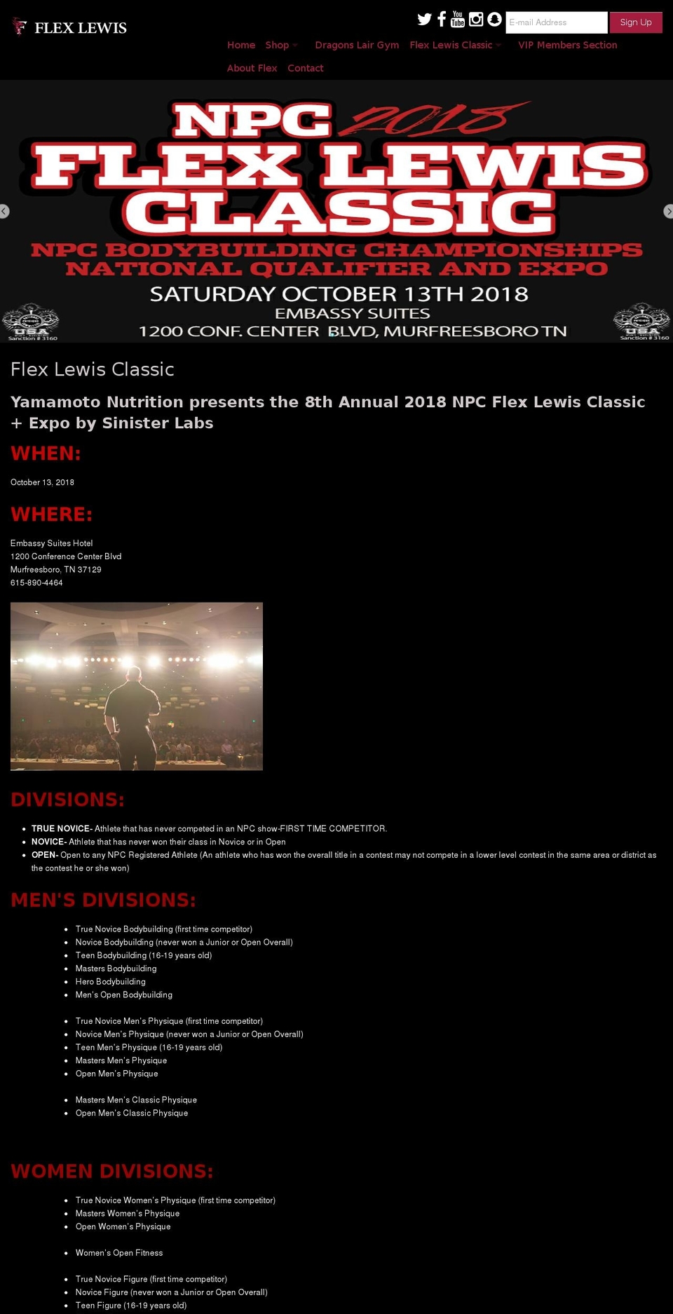 flexlewisclassic.com — Shopify storefront screenshot