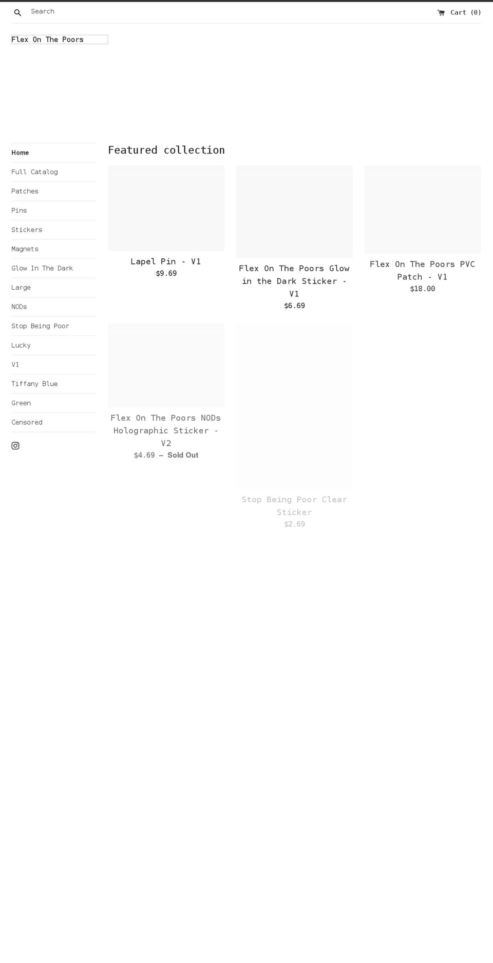 flexonthepoors.com shopify website screenshot