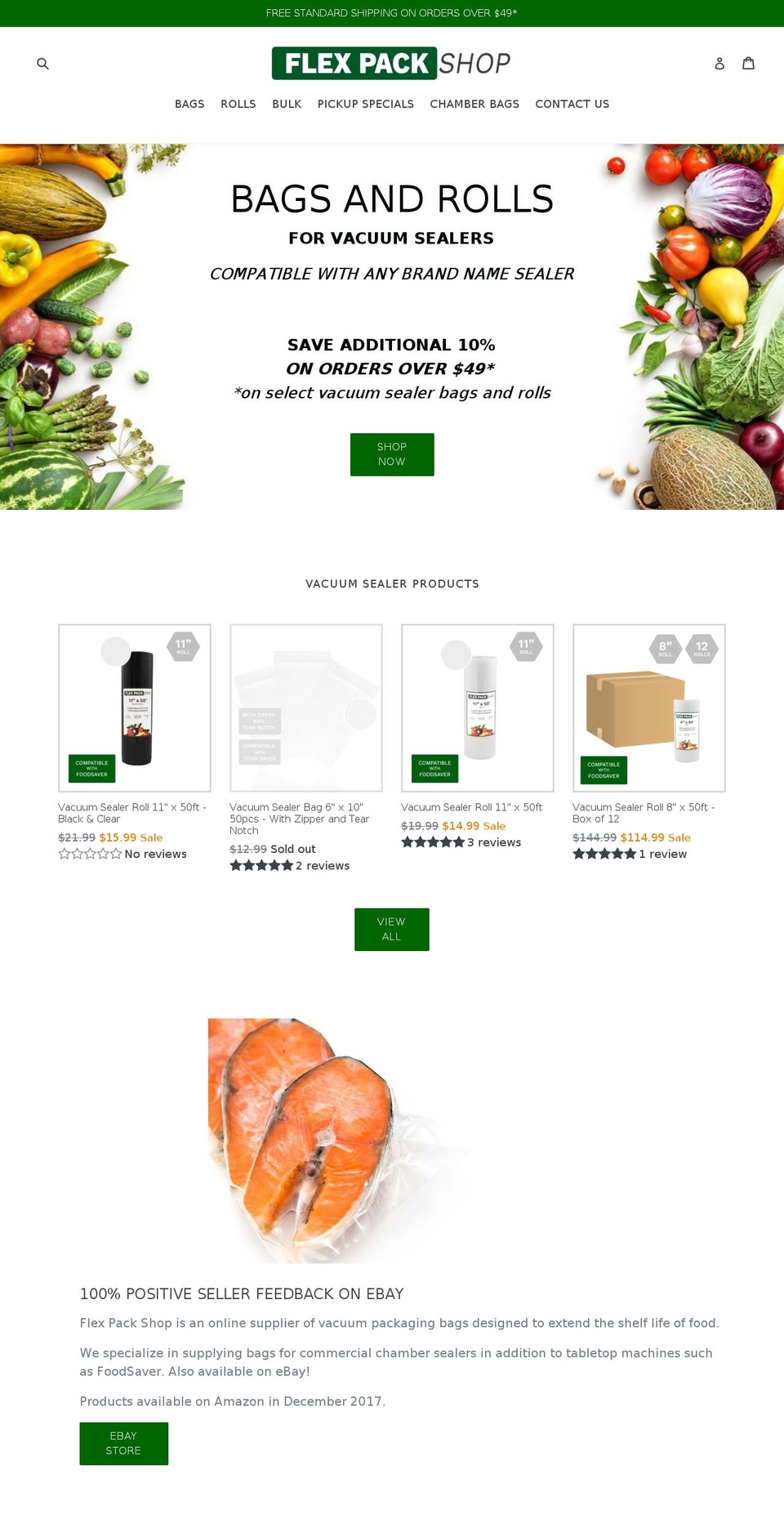 flexpackshop.ca shopify website screenshot