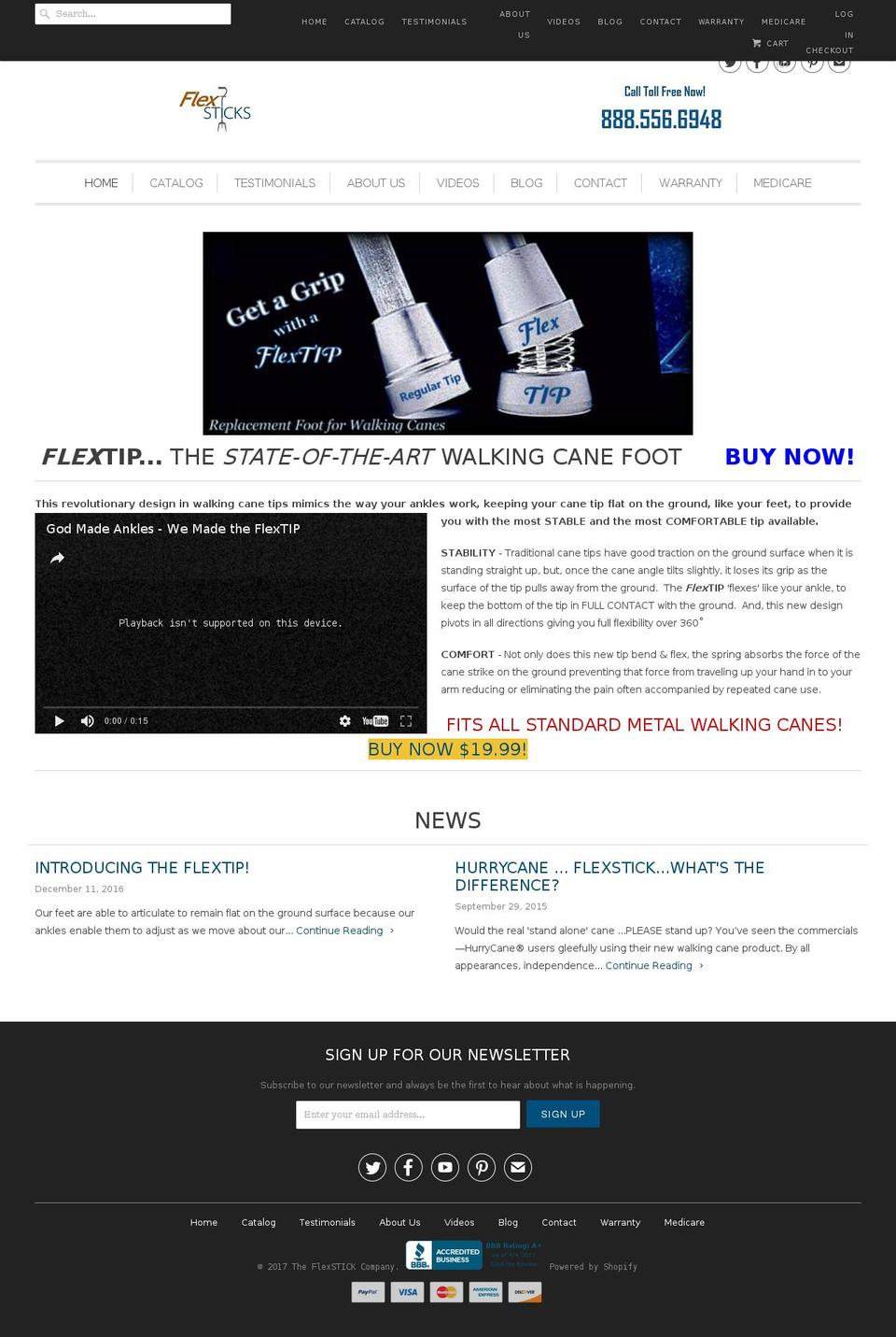 flexsticks.com shopify website screenshot