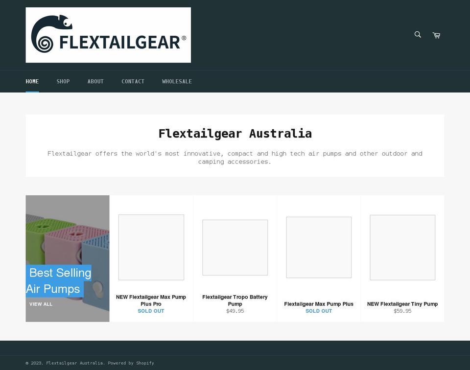 flextailgear.com.au shopify website screenshot