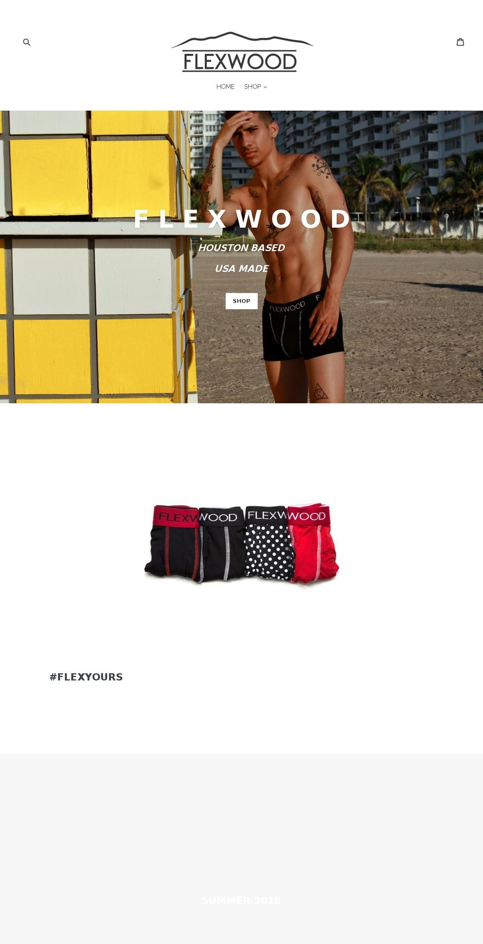 flexwoodunderwear.com — Shopify storefront screenshot