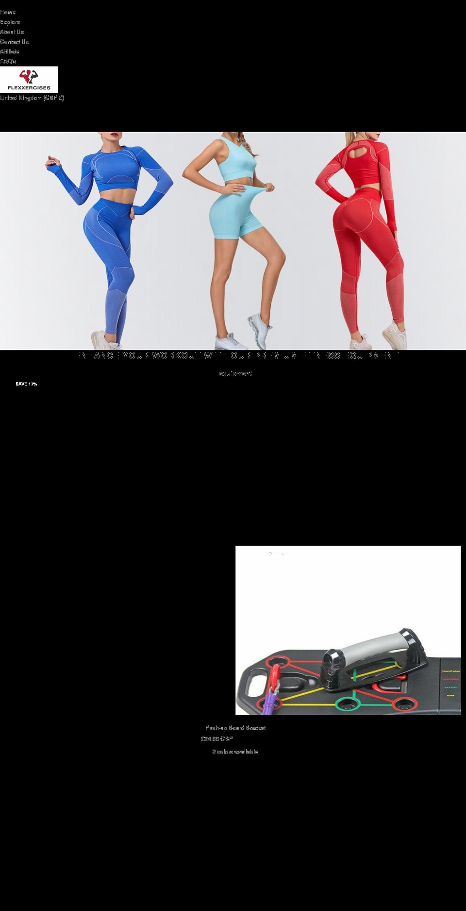 flexxercises.com shopify website screenshot