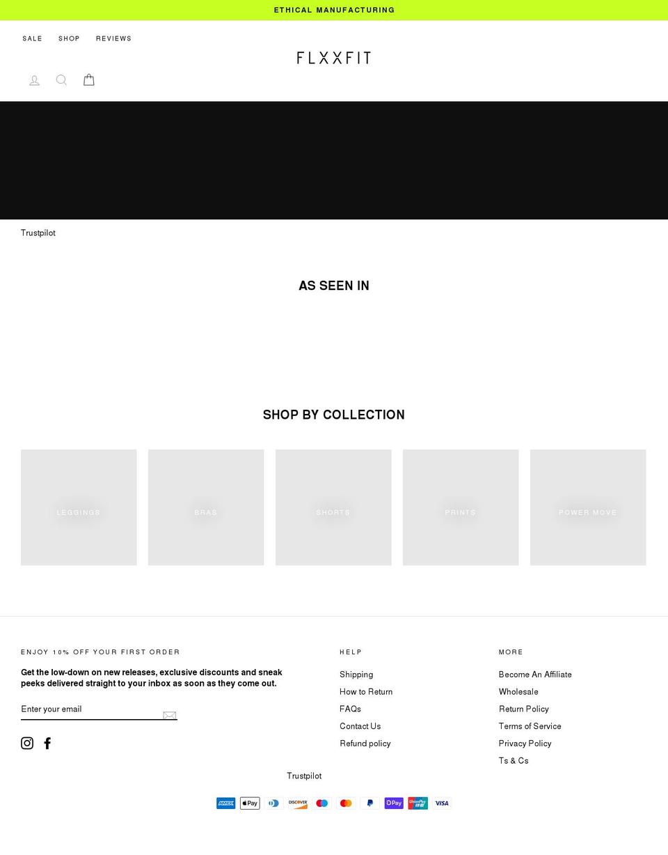 flexxfit.co.uk shopify website screenshot