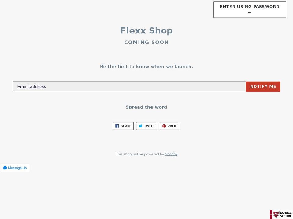 flexxshop.com shopify website screenshot