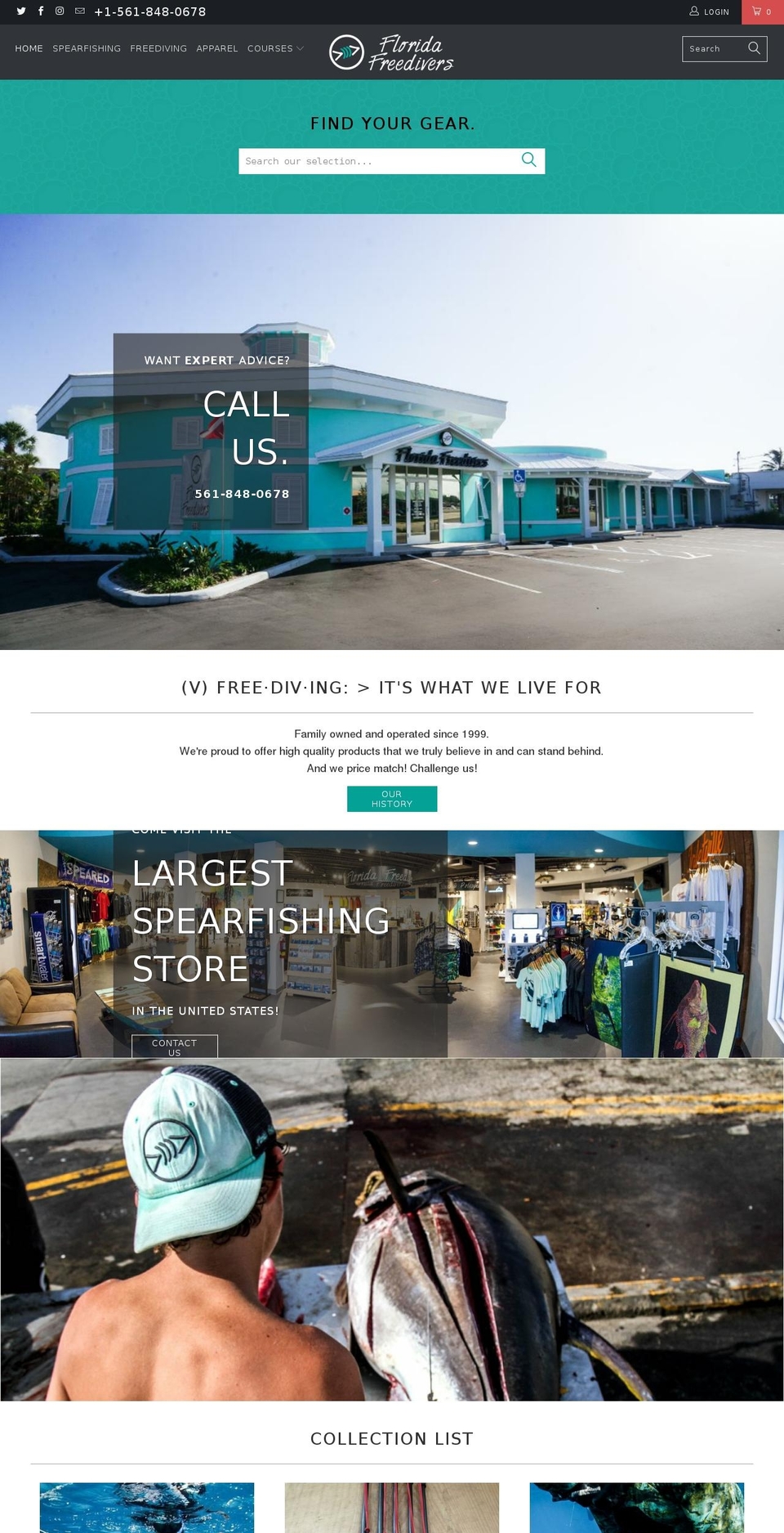 flfreediver.com — Shopify storefront screenshot