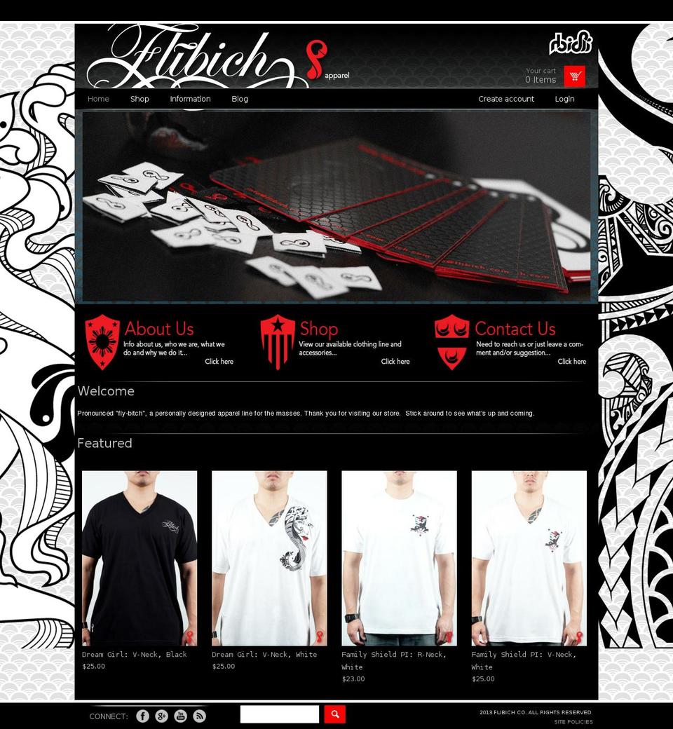 Flibich - Desktop - 2013 Shopify theme site example flibich.com