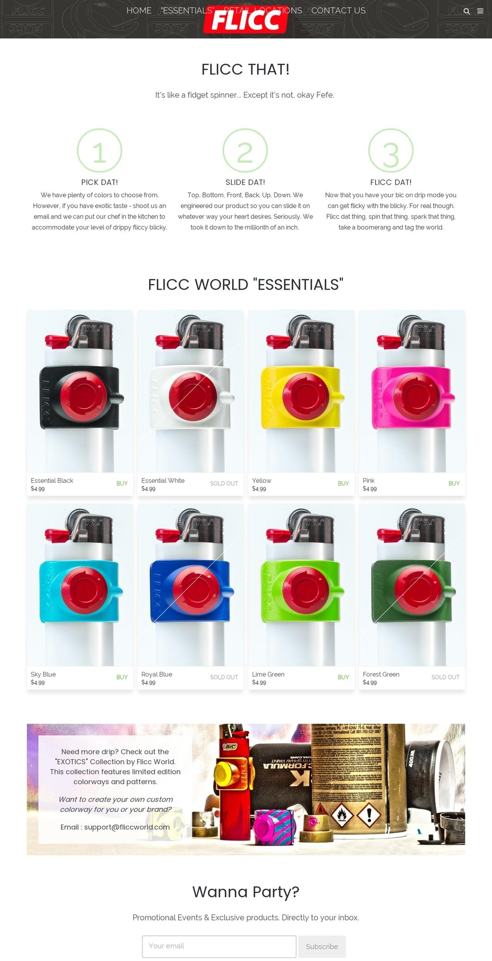 fliccworld.com — Shopify storefront screenshot