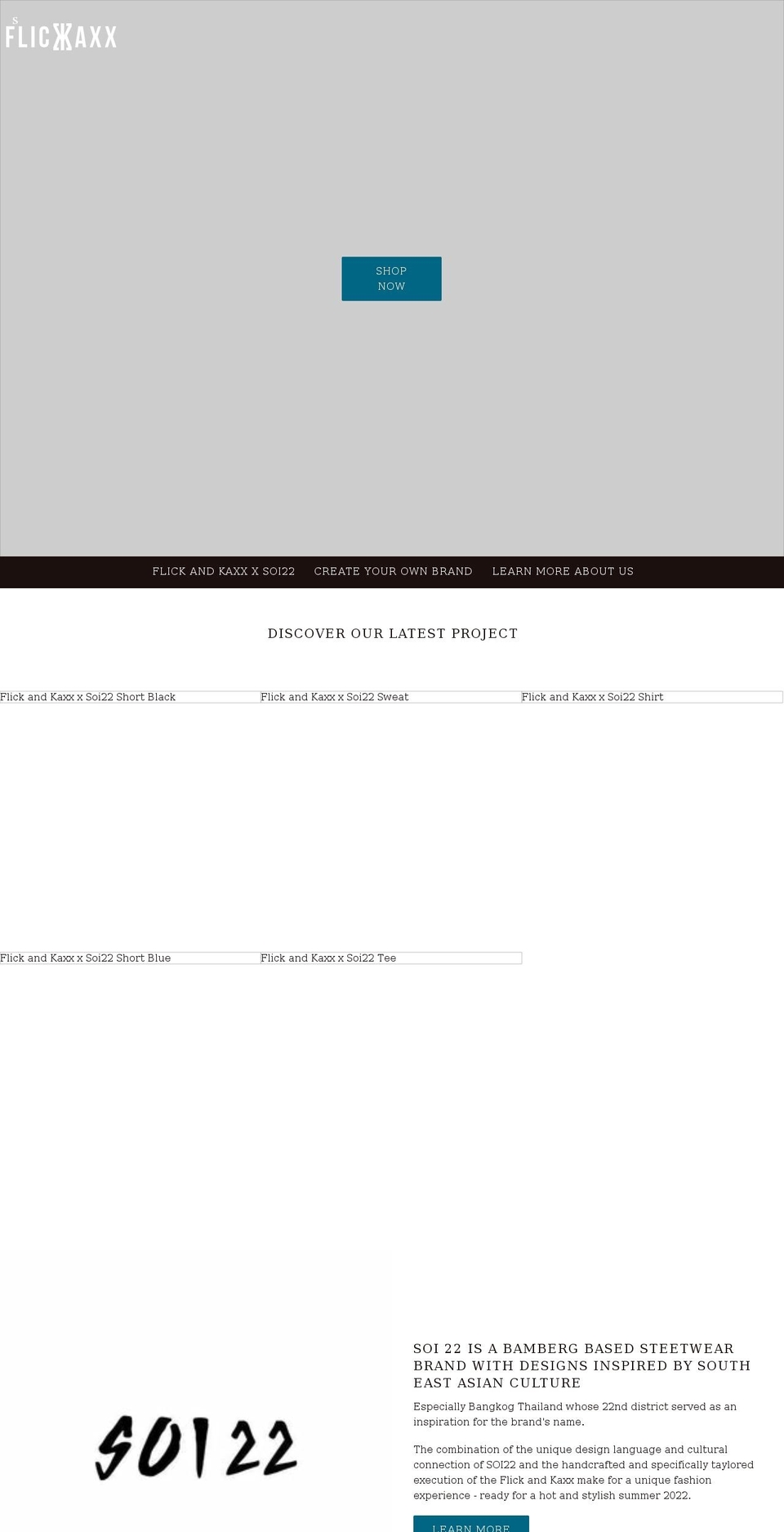 flickandkaxx.com shopify website screenshot