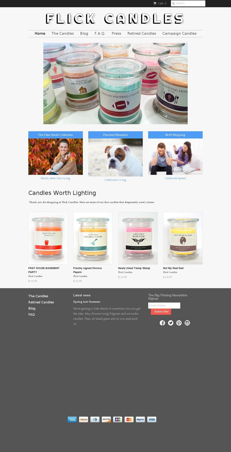 flickcandles.com shopify website screenshot