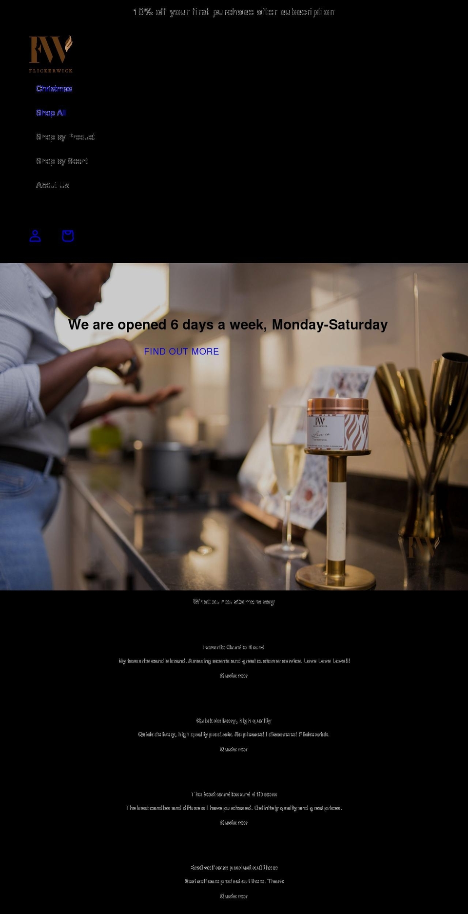 flickerwicklimited.com shopify website screenshot