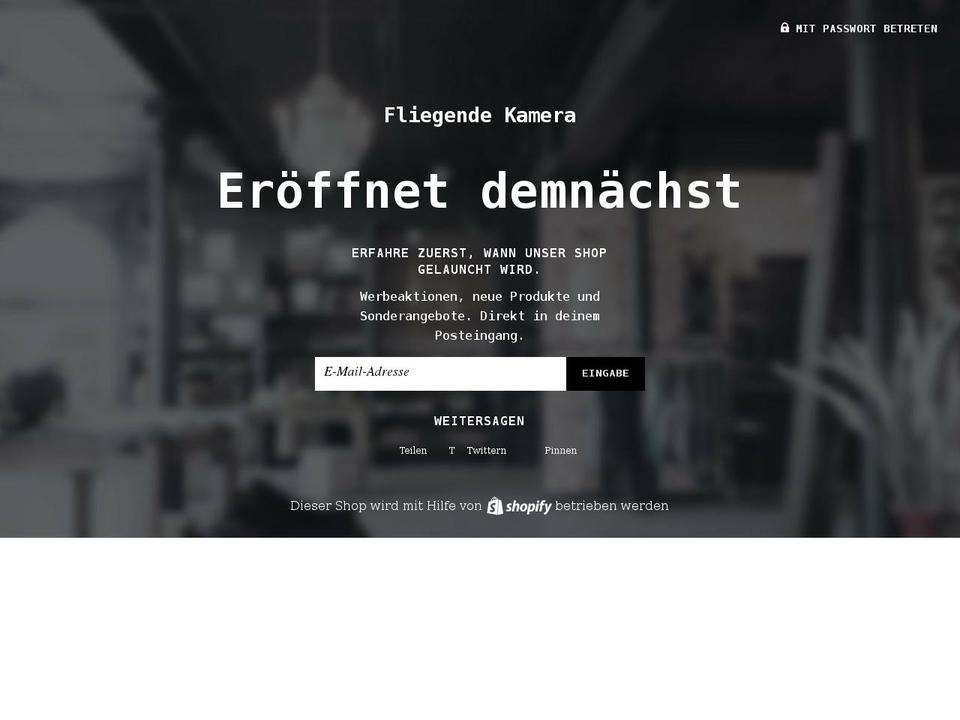 fliegende-kamera.myshopify.com shopify website screenshot