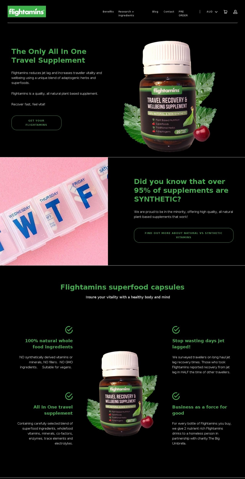 flightamins.com — Shopify storefront screenshot