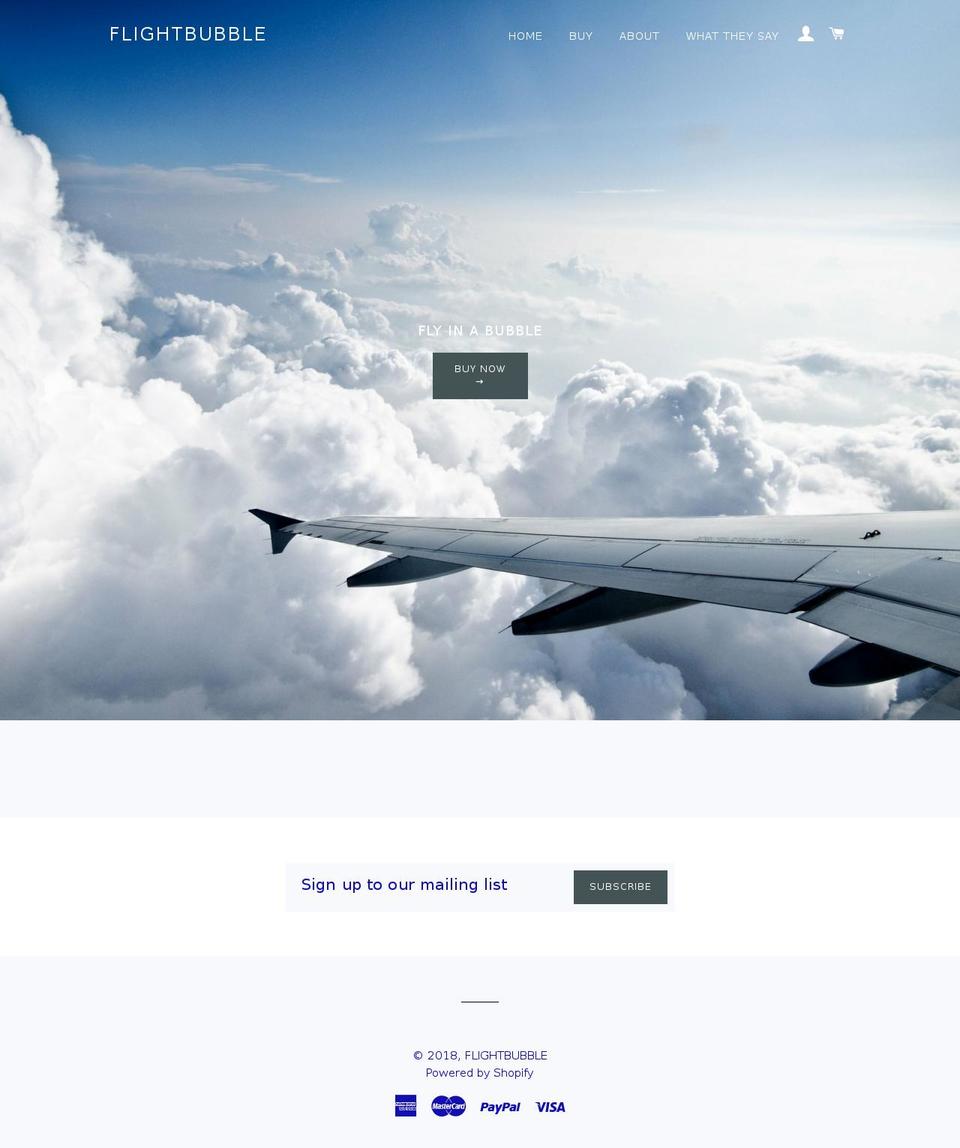 flightbubble.com — Shopify storefront screenshot