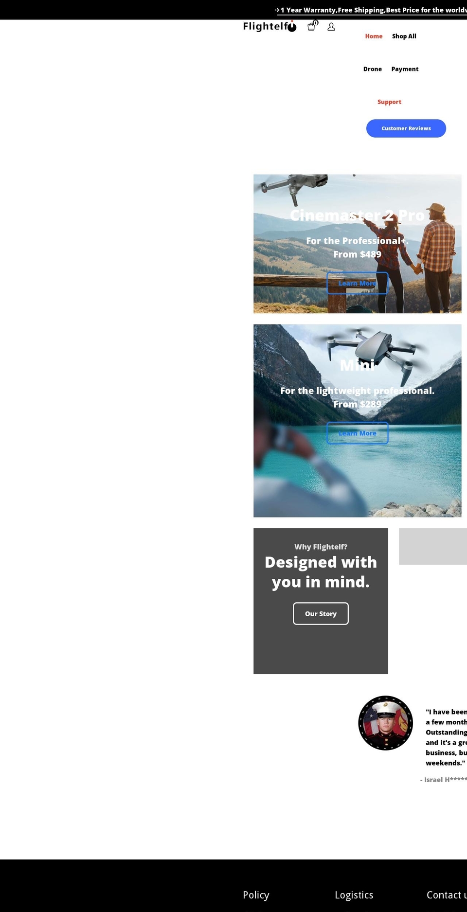 flightelf.com shopify website screenshot