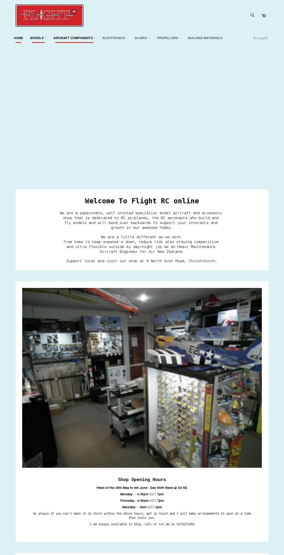 flightrc.co.nz shopify website screenshot