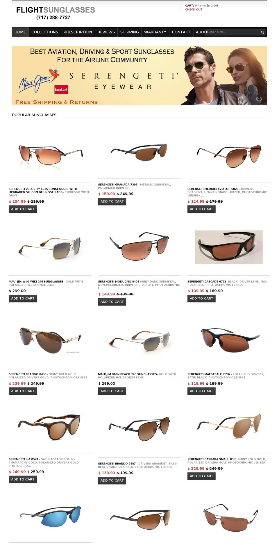 flightsunglasses.com shopify website screenshot