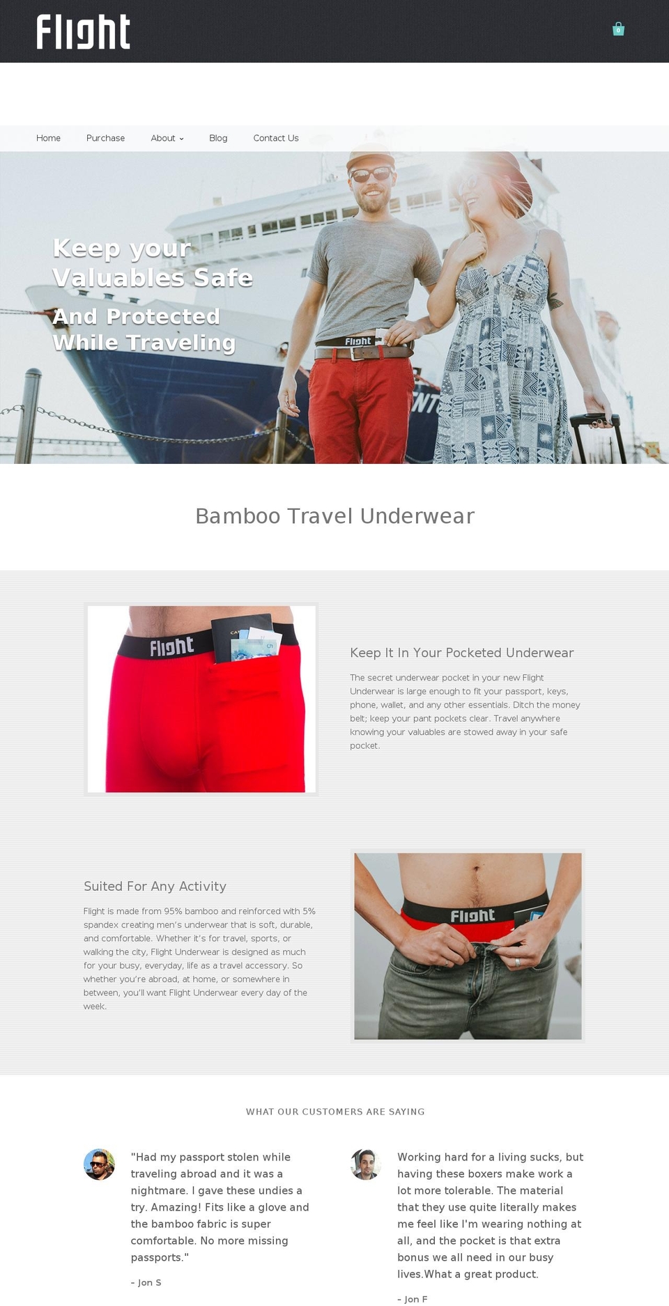 flightunderwear.com shopify website screenshot