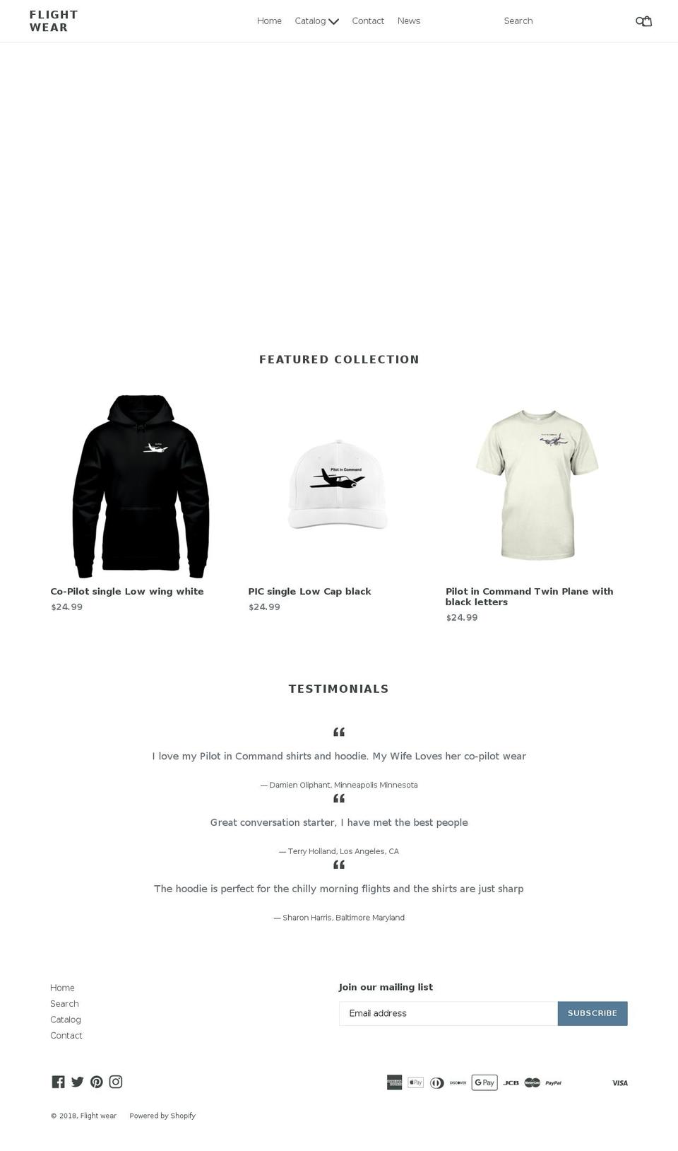 flightwear.net shopify website screenshot